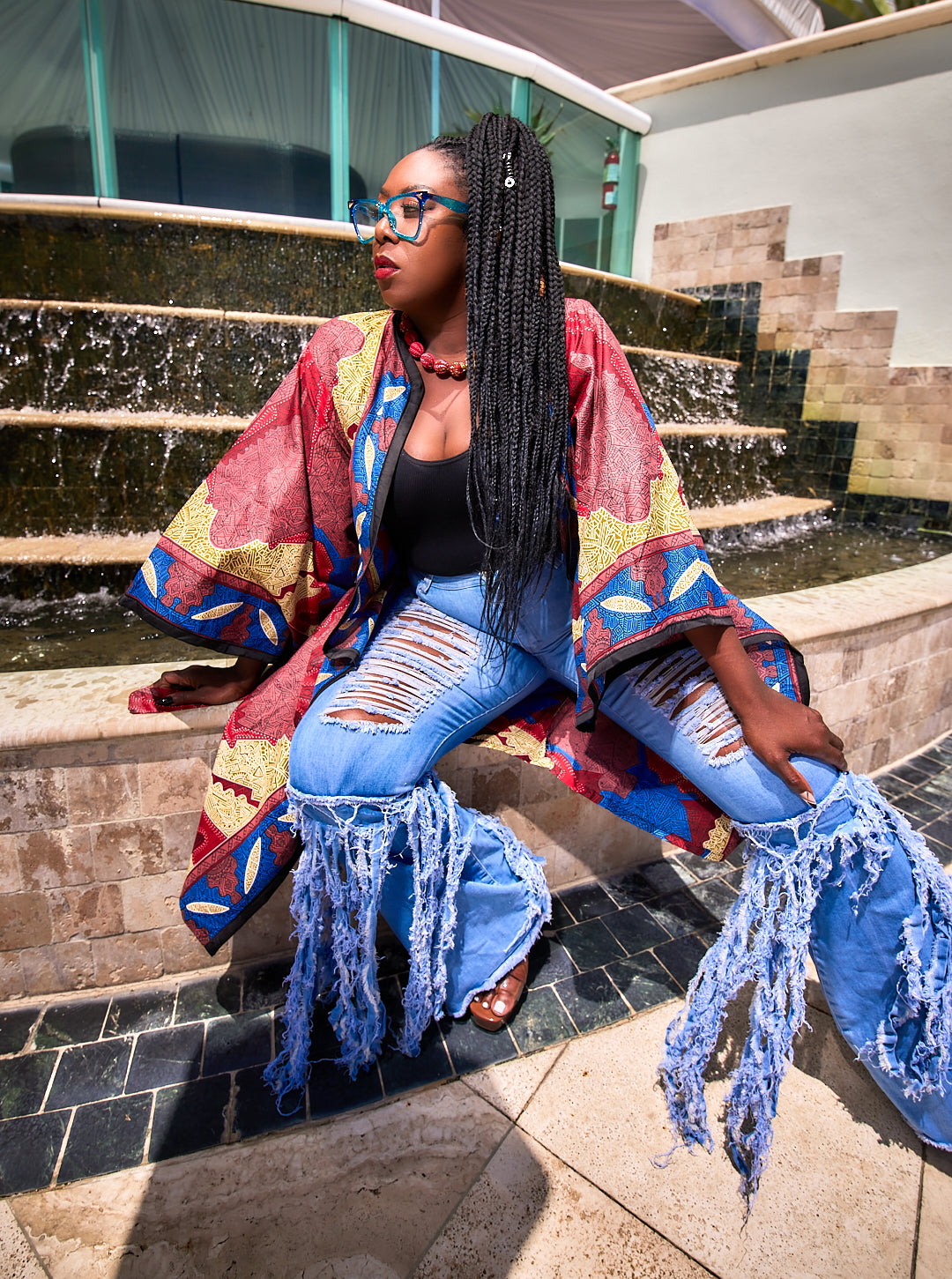 Red Kenya Kimono