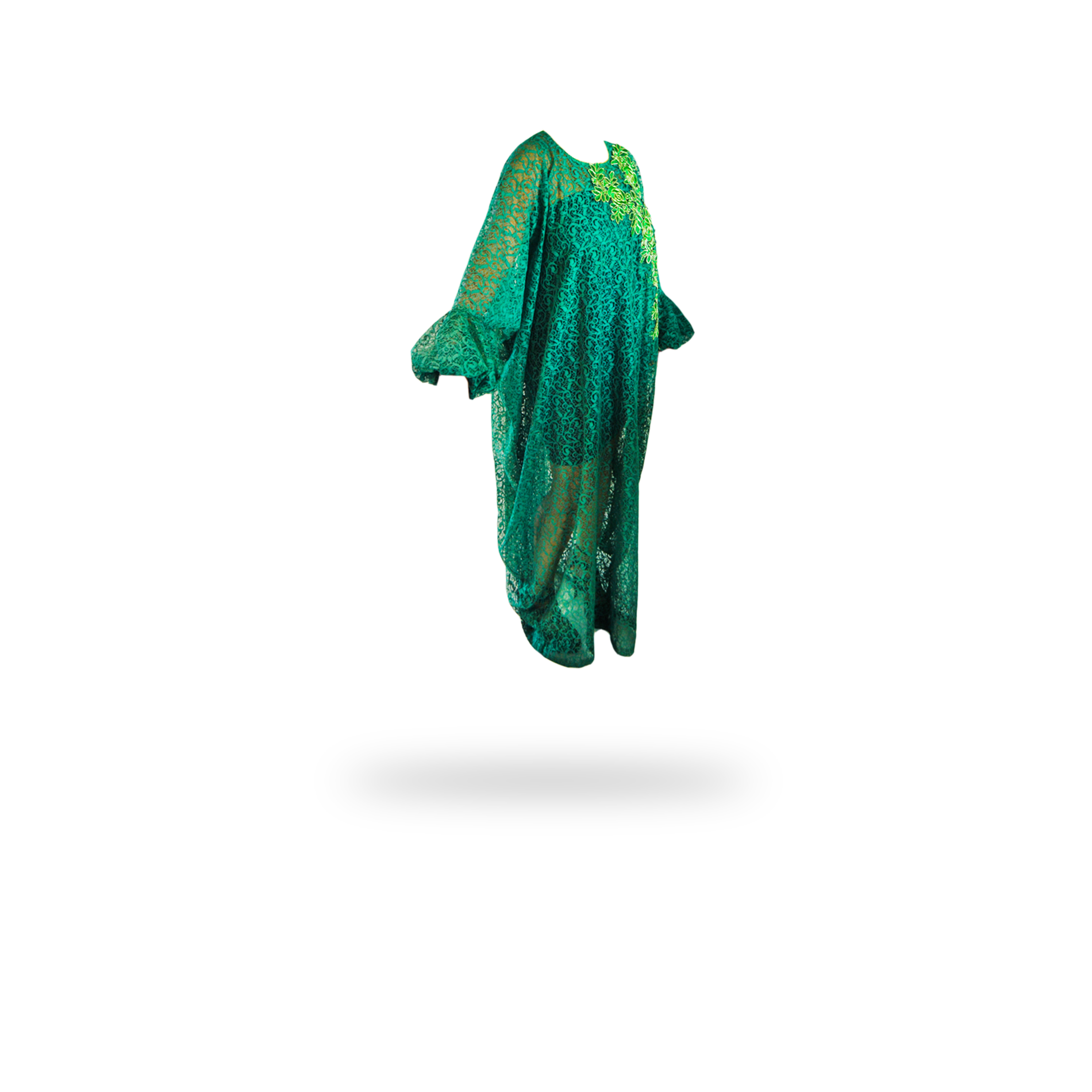 AFROZAKS| Green Lace Florette Kaftan - afrozaks